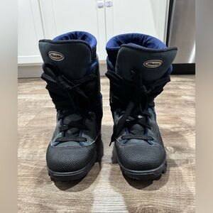 Vintage retro Raichle lace up winter snow boots blue/black men’s 8.5